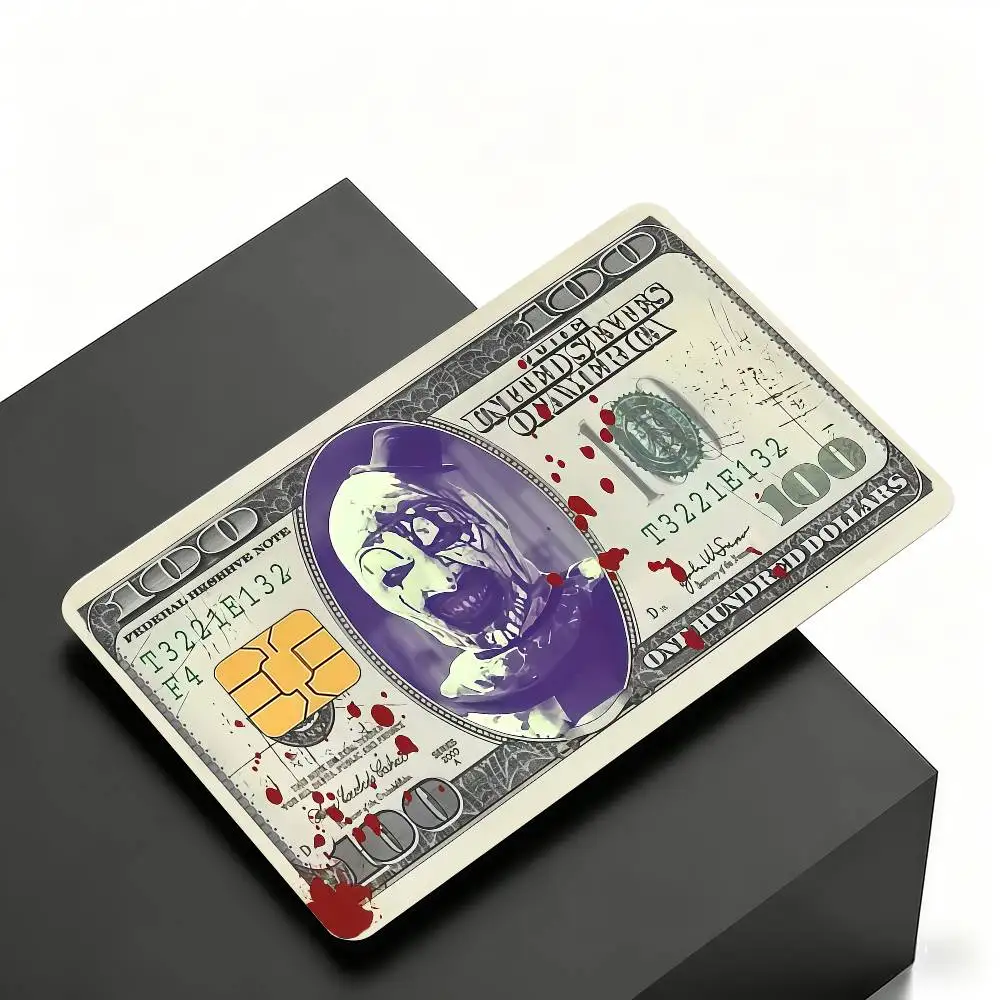 Movie T-Terrifier 4 Credit Skin Cover Card Stickers 4PCS Film Bus Pass Front Decoration Bank Debit Waterproof