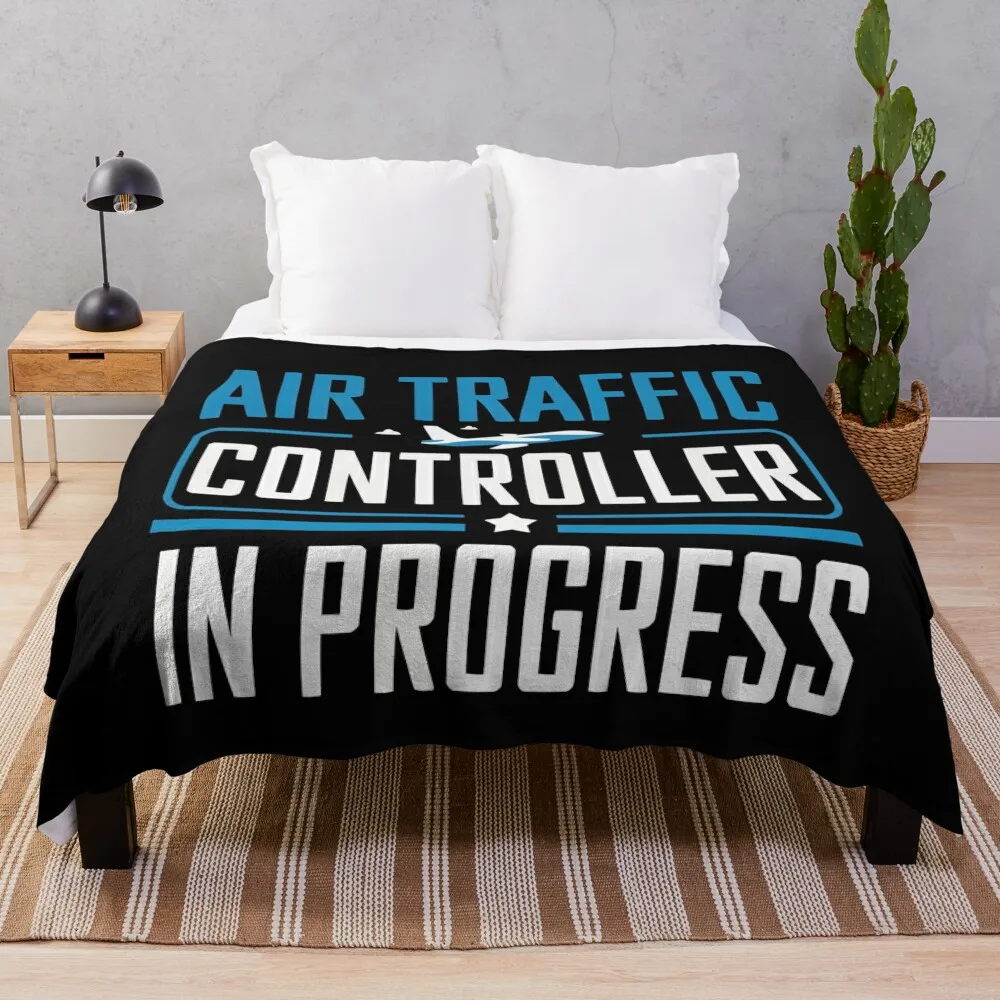 Air Traffic Controller with star Throw Blanket Picnic Soft Plush Plaid Blankets