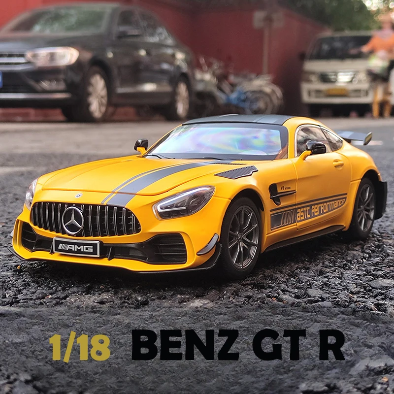 Simulation 1/18 Scale Benzs GT R Alloy Car Model Collective Children Toy Vehicle Man Birthday Gift Miniature Voiture Sound Light