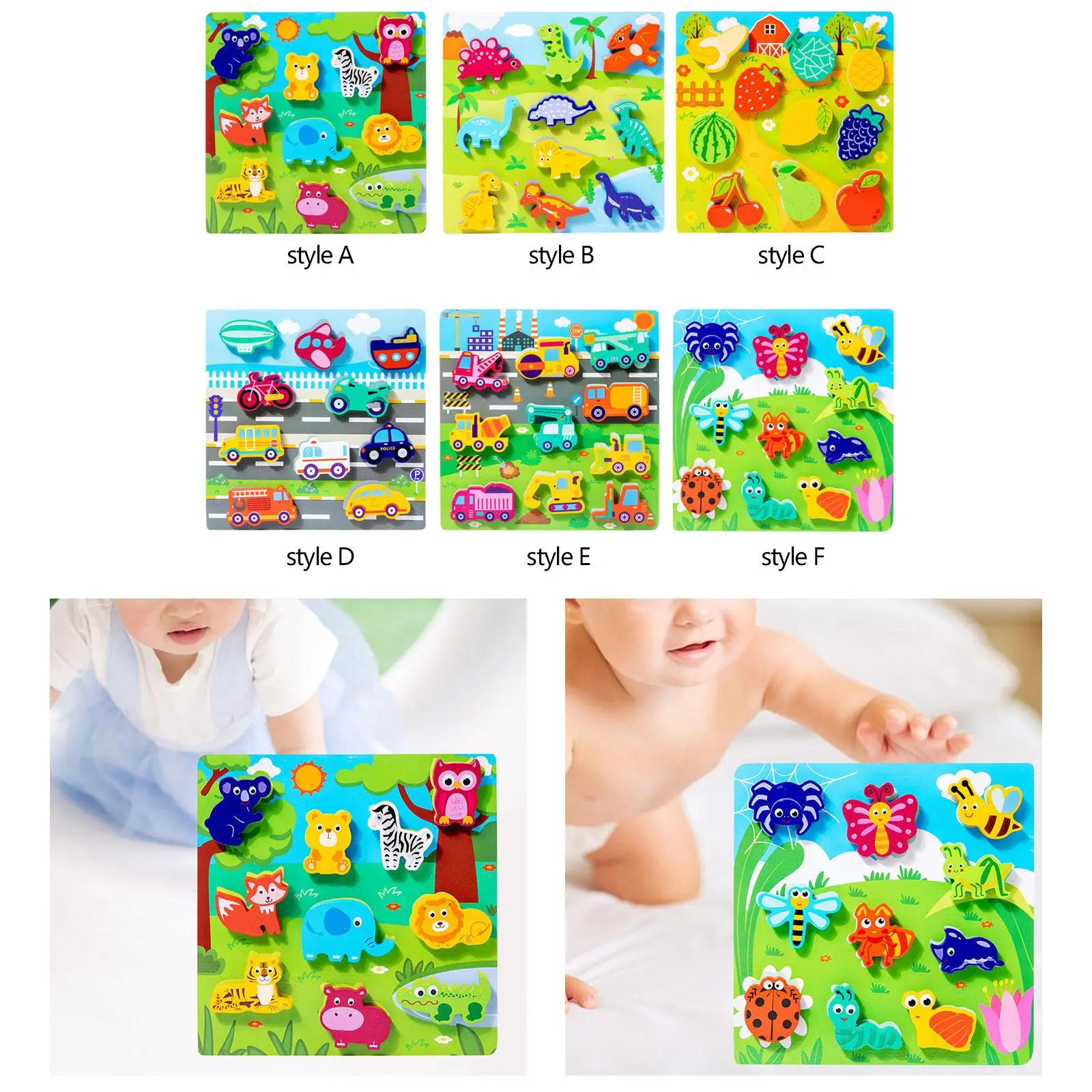 Wooden Puzzles Montessori Toys Activity Toys Development Toy Animal Toys for Baby Kids Toddlers Birthday Gift