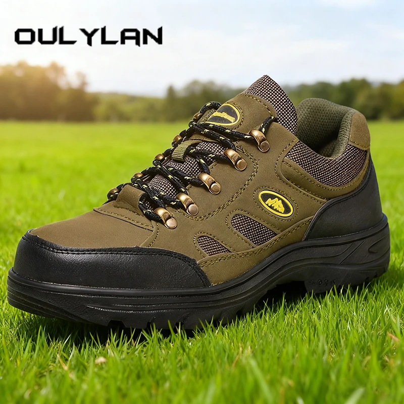 

Oulylan Men Thick Sole Hiking Shoes Casual Color Blocked Breathable Climbing Shoe Stylish Wear Resistant Sport Footwear 39 To 46