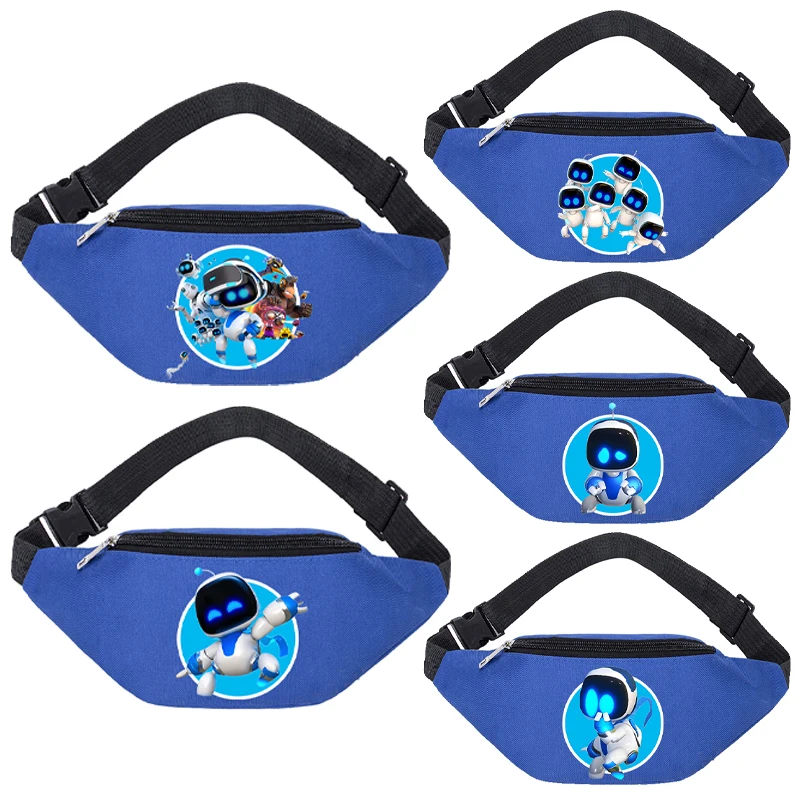 Astro Bot Kids Waist Bag Cartoon Game Figure Printed Waist Bags Boys Portable Waterproof Storage Bags Children Christmas Gifts