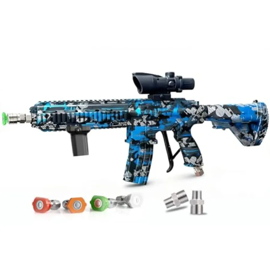 

Car cleaning outdoor use tactical-style high pressure washer gun aluminum alloy body blue 3600 PSI with foam cannon compatibili