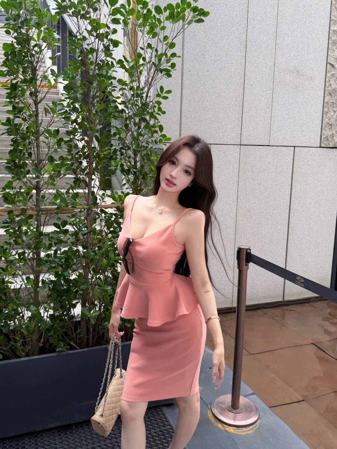 

Kumikumi Pure Desire Style Women's Summer Slim Fit Two-Piece Set Sexy Strap Vest And Skirt High Waist Flounce Hem
