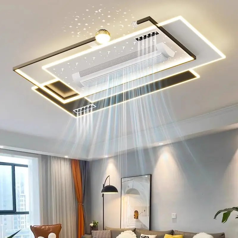 Ventilador de Techo con Luz, Ventilador de Techo LED con Motor Reversible y Control Remoto, Silencioso para Dormitorio, Sala de Estar, Ventilador de Techo con
