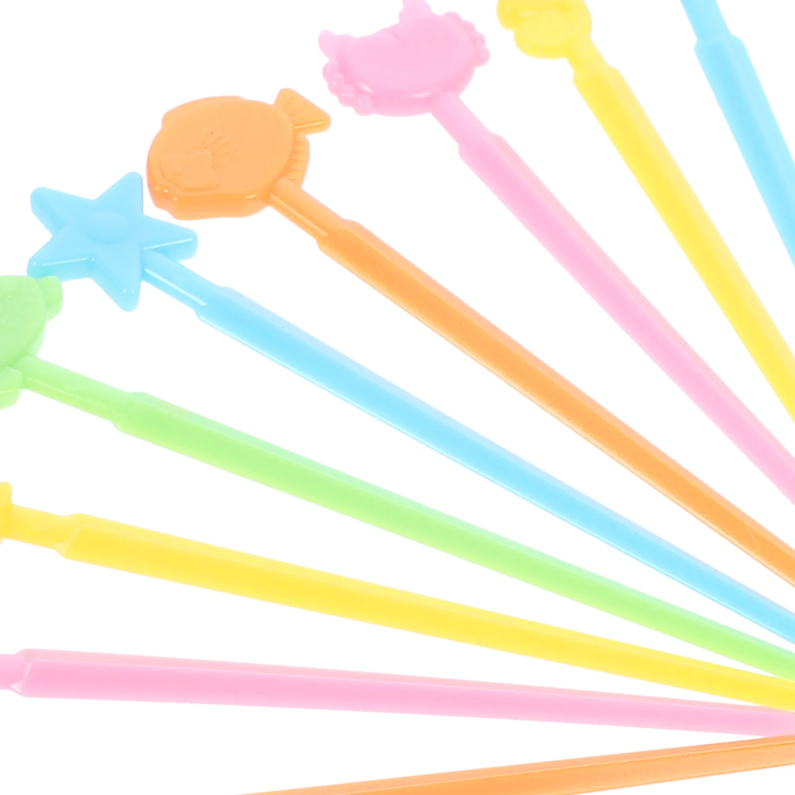 

40Pcs Cartoon Fruit Forks Plastic Picks Reusable Food Toothpicks Party Dessert Appetizer Decor Cake Sticks Fruit Picks