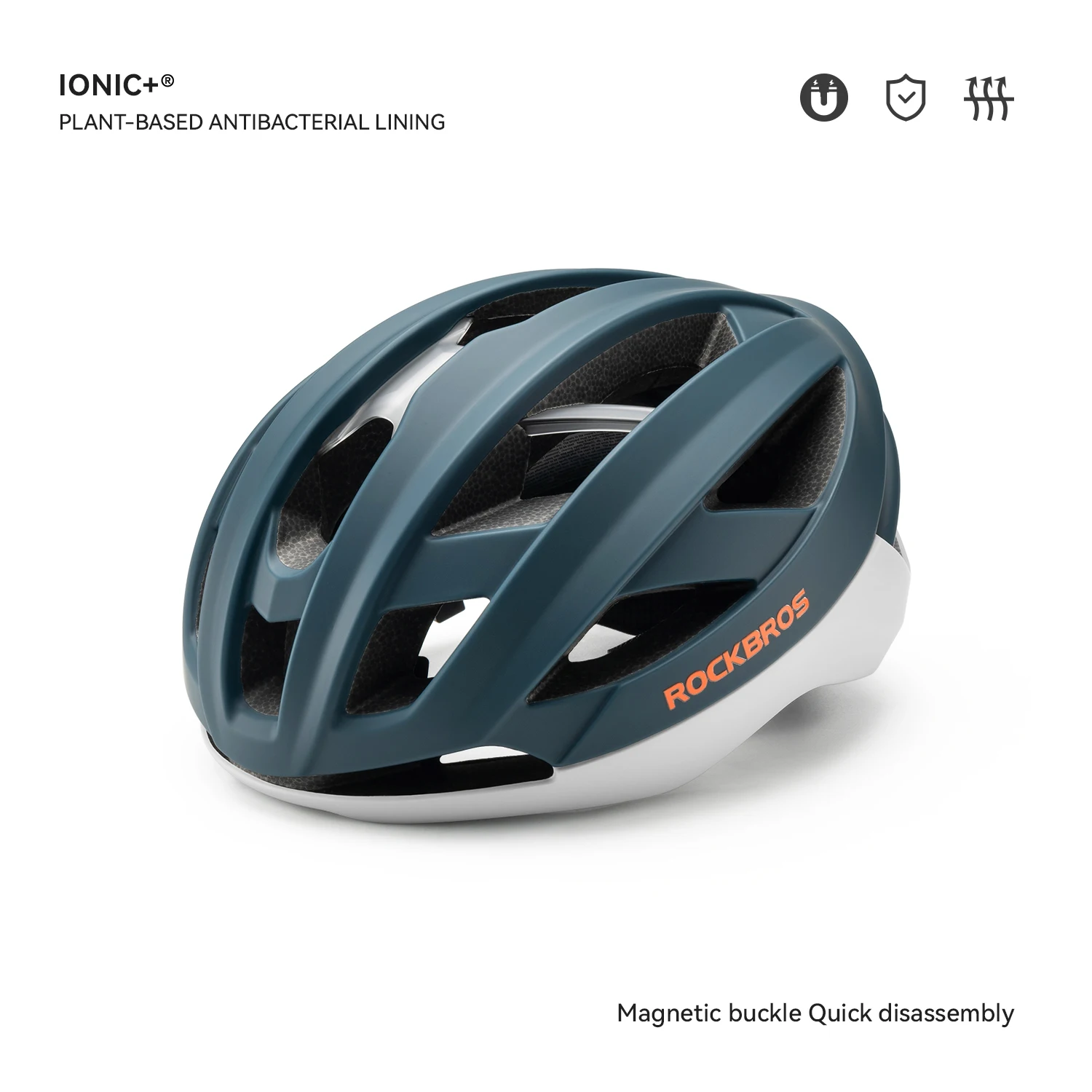 ROCKBROS Fiets helm lichtgewicht ademend antibacterieel geïntegreerd vormgegeven helm met verstelbare magnetische gespsluiting