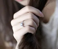Luxury 925 Sterling Silver Classic Ring for Women Six claw jewelry simple 70ct diamond ring imitation diamond women's ring - Image 4