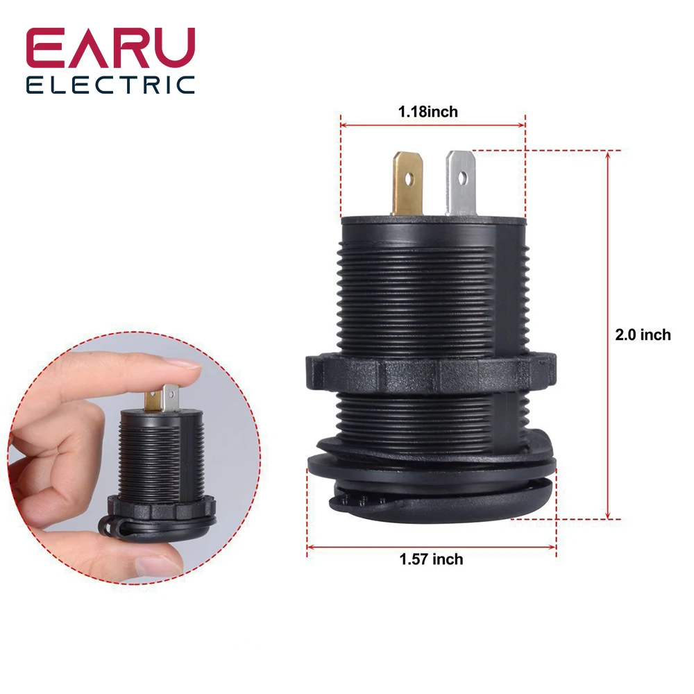 5V 4.2A 12V Dual USB Car accessories Charger with Panel Waterproof Power Adapter Socket Outlet for Vehicle Boat Truck Motorcycle