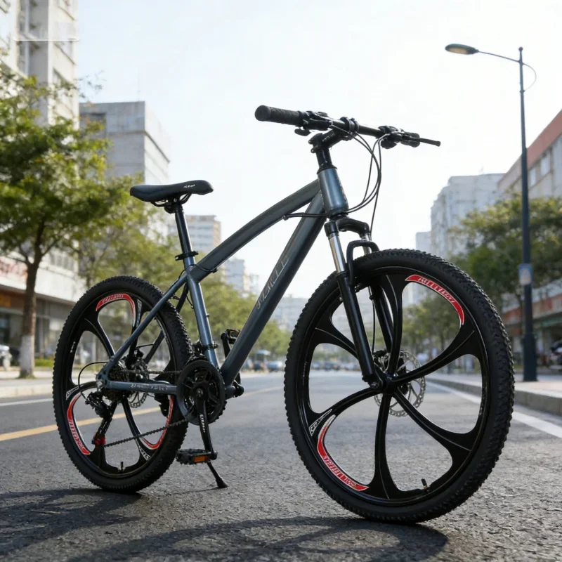 Grijs 24-inch Zes-Mes Wiel Mountainbike Outdoor Variabele Snelheid Off-Road Student Fiets Een stuk Dropshipping