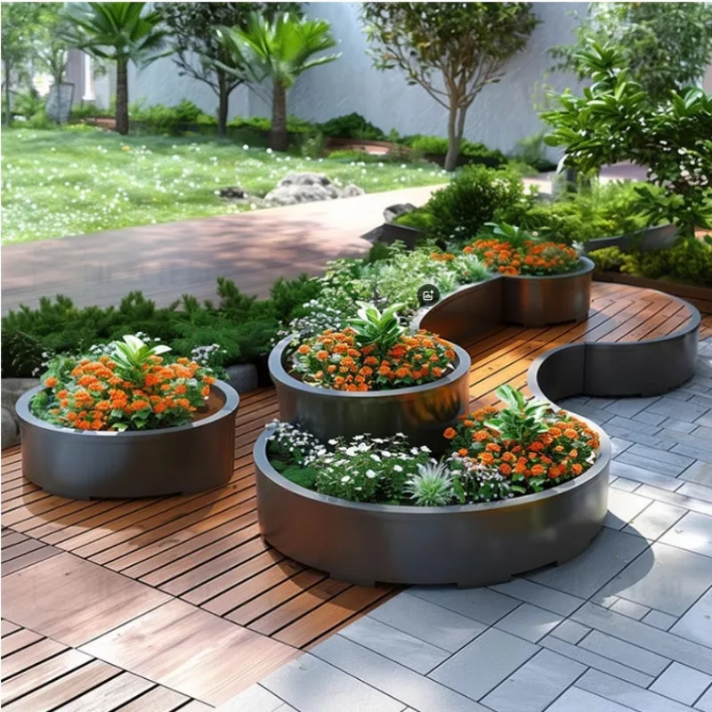 Outdoor Park Shopping Mall Street Stool Flower Pond Planting Flower Box Leisure Seat