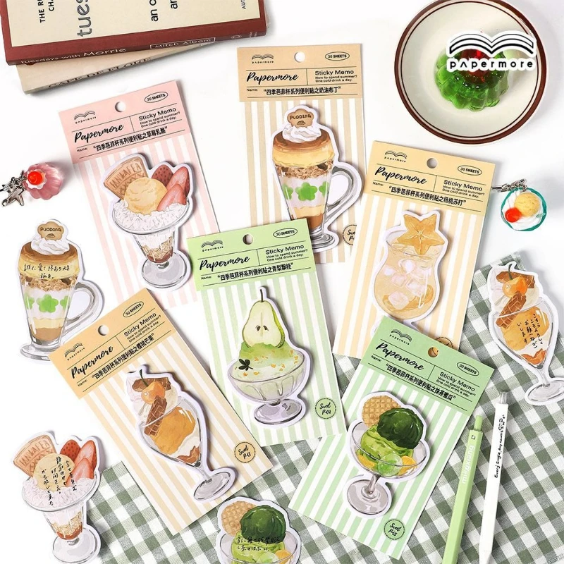 

Memo Pad Office School Supplies Parfait Cup Series Special Shaped Style Student Notes Message Gift Kawaii Stationery Lovely