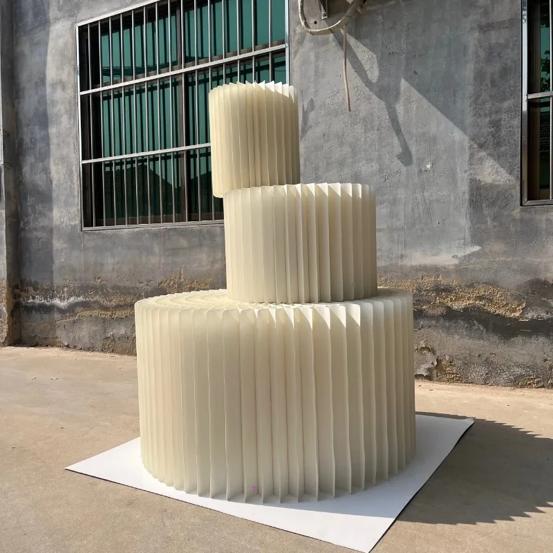 Baby banquet birthday party cake three-layer dessert table multi-layer paper organ dessert table folding storage