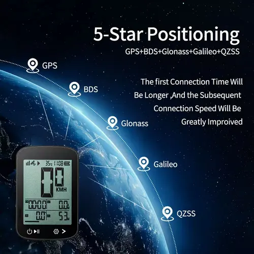 Imagen 2 del producto Ordenador inalámbrico multilingüe para bicicleta, velocímetro GPS resistente al agua, odómetro con soporte de retroiluminación automática, accesorios para ciclismo