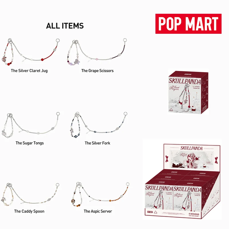 

Official Merch POPMART SKULLPANDA The Feast Begins Series Blind Box Toys Multifunctional Pendant Trendy Bag Pendant Decoration