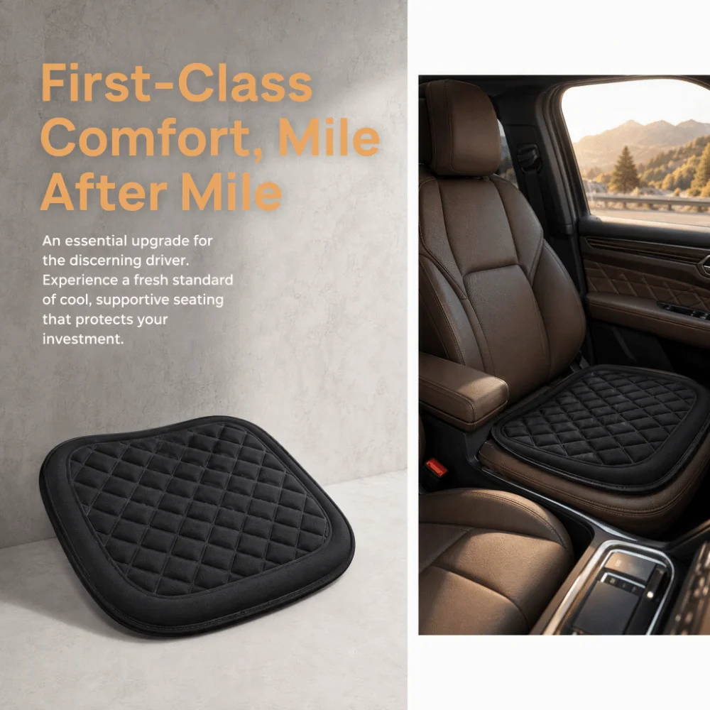 3D Suspended Car Seat Cushion Non-Slip with Comfort Memory Foam Driver Seat Cushion Breathable Soft Office Chair Seat Cover