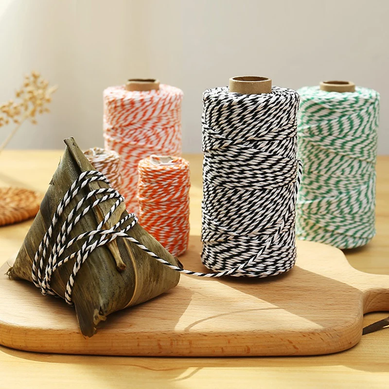 2mm Double Strand 100m Colorful Cotton Rope Butcher's String Chinese style Rice Dumpling Tying String New