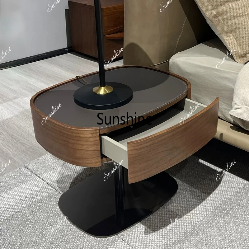 

Italian minimalist bedside table with drawer storage cabinet high-end medieval cabinet