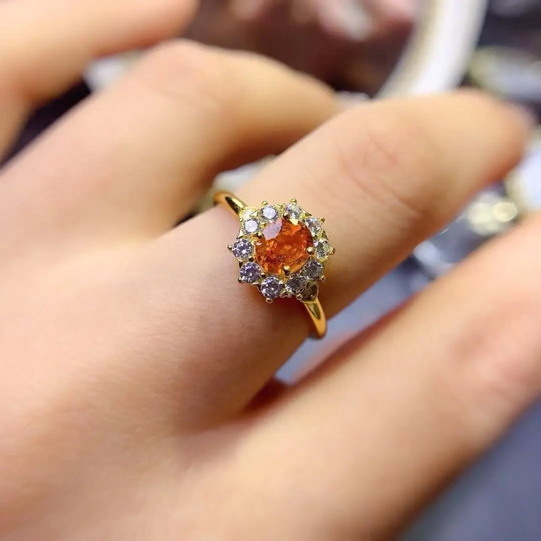 KJJEAXCMY Jewelry Natural Women's Yellow Sapphire Ring 925 silver inlay Colorful and splendid Crystal pure fire flash explosion