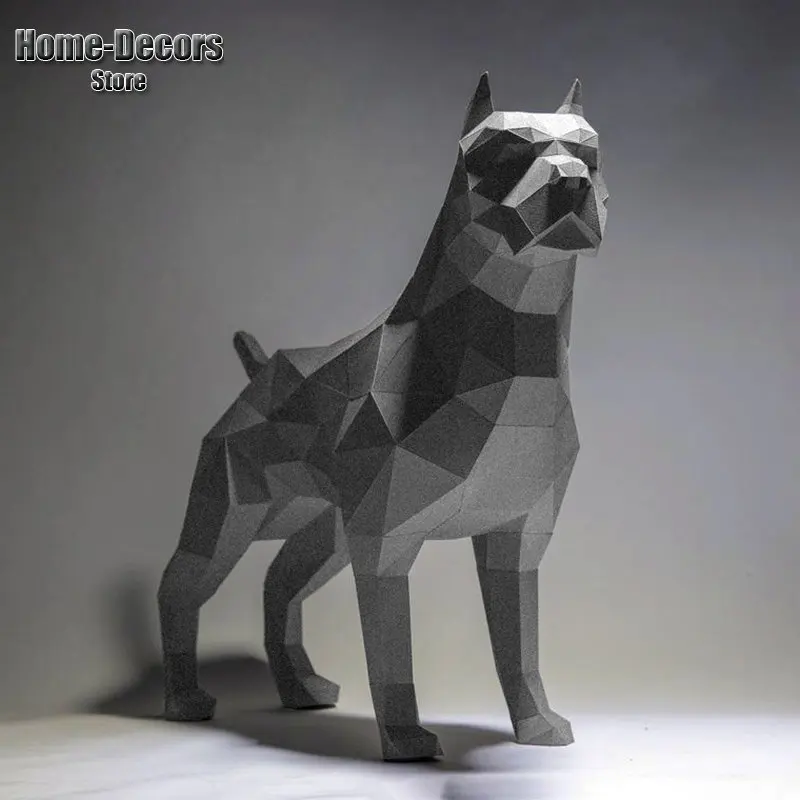 3D Paper Mold Non-Finished Dog Model Folding Paper Work Party DIY Craft Home Desk Floor Craft Decor Figurines Miniatures