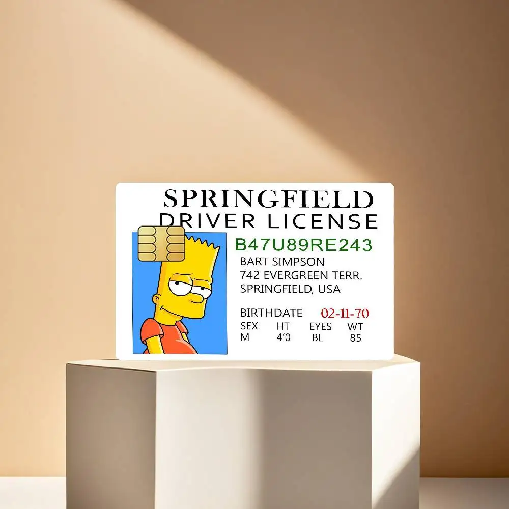Cartoon-Kreditkarten-Schutzfolie 4 Stück Aufkleber für Busfahrkarten Vorderseitige Dekoration Bank-Debitkarten Wasserdicht T-The S-Simpsons – Detail 6