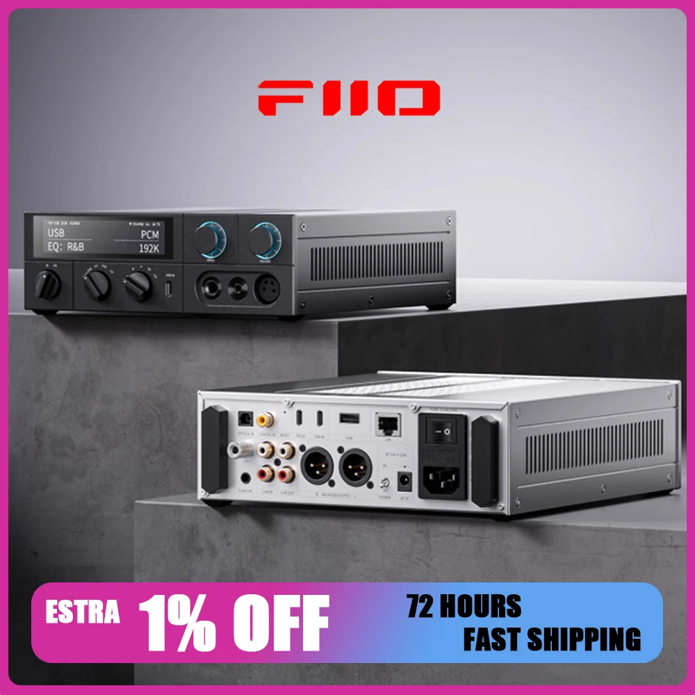 FiiO K15 سطح المكتب HiFi DAC مضخم ضوت سماعات الأذن AK4493S * 2، XMOS XU316 PCM768k هرتز DSD512 9 USB/بصري/محوري/RCA مدخلات Wifi BT