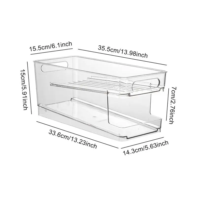 Rolling Soda Can Organizer Rolling Soda Holder For Refrigerator Transparent Can Dispenser For Beer Soda Drink Organizer For