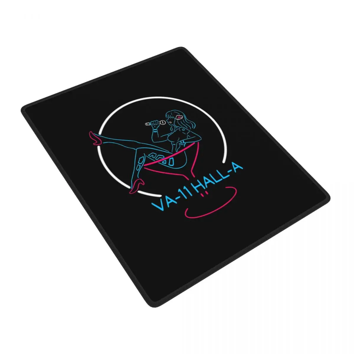 VA-11 Hall-A Neon Sign Mouse Pad Gamer PC Laptop Mats Keyboard CarpetComputer Gaming Office Accessories Desk Mat 7x9 in 22x18 cm