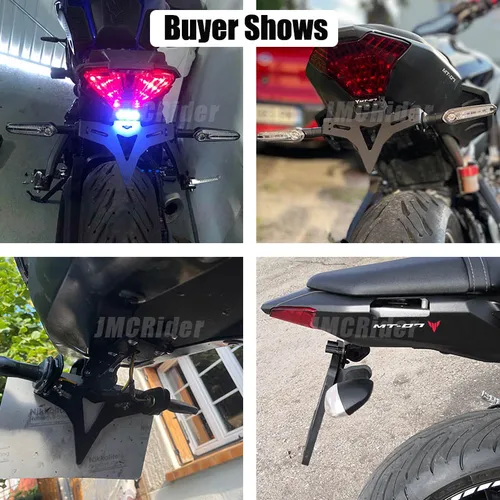 Imagen 2 del producto MT-07 2024 soporte para matrícula de motocicleta, Kit eliminador de guardabarros limpio trasero, soporte para YAMAHA MT07 MT 07 FZ-07 2013-2023