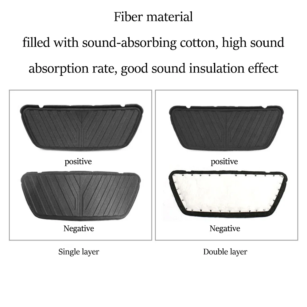 For Tesla Model Y Front Engine Hood Noise Reduction Mat Soundproof Cotton Pad Deadening Protective Cover 2018-2024