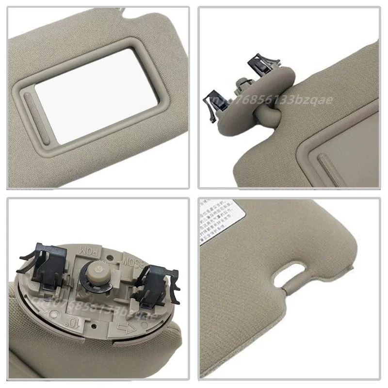 Pare-Soleil Intérieur Voiture Avec Miroir Gris Beige Pour Toyota Auris Et Corolla 2007-2013 - Côté Conducteur Et Passager - Élégant Et Durable