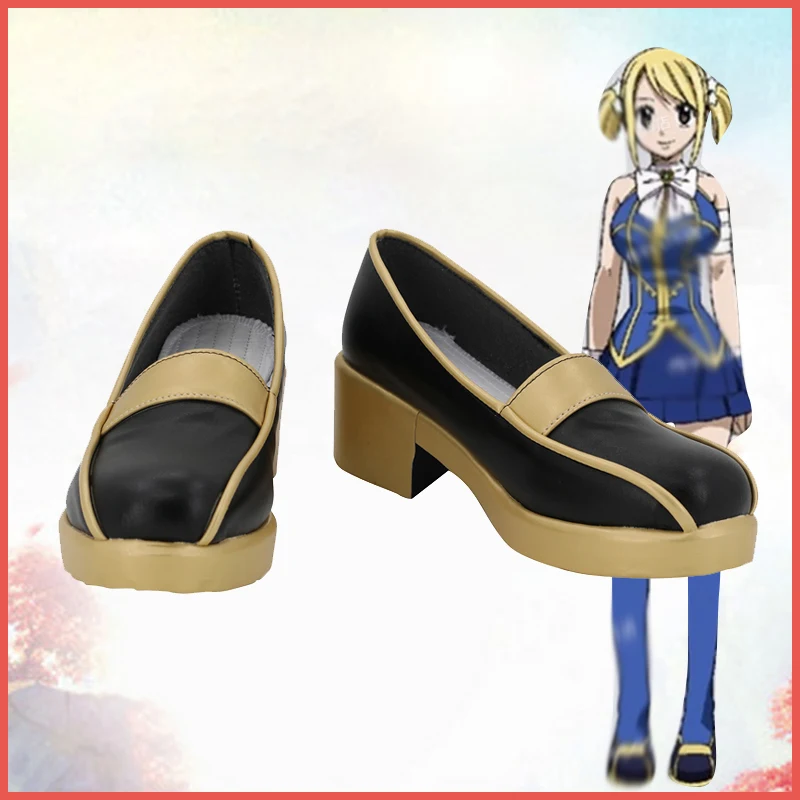 Anime FAIRY TAIL Lucy Heartfilia Cosplay Shoes Female Cosplay PU Boots Halloween Cosplay Prop Custom Made