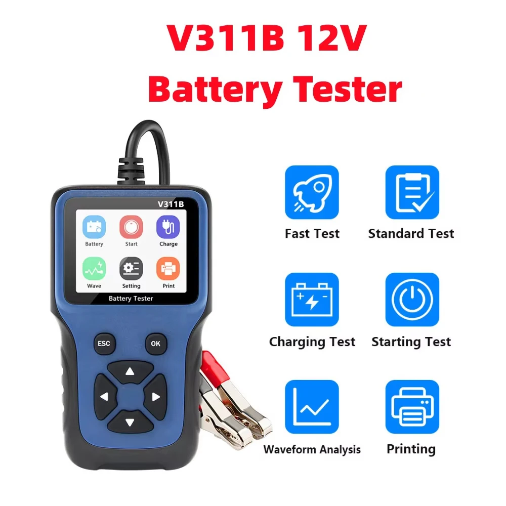 

V311B Автомобильное зарядное устройство, тестер, 12 В, анализатор, автомобильный анализатор нагрузки зарядки, инструменты, автомобильный диагностический инструмент OBD