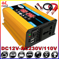 Kmind Car Power Inverter 12V 220V CONVERTER 230V 110V 300W Peak 4000W DC to AC Transformer Converter 220 110 V Charge Solar