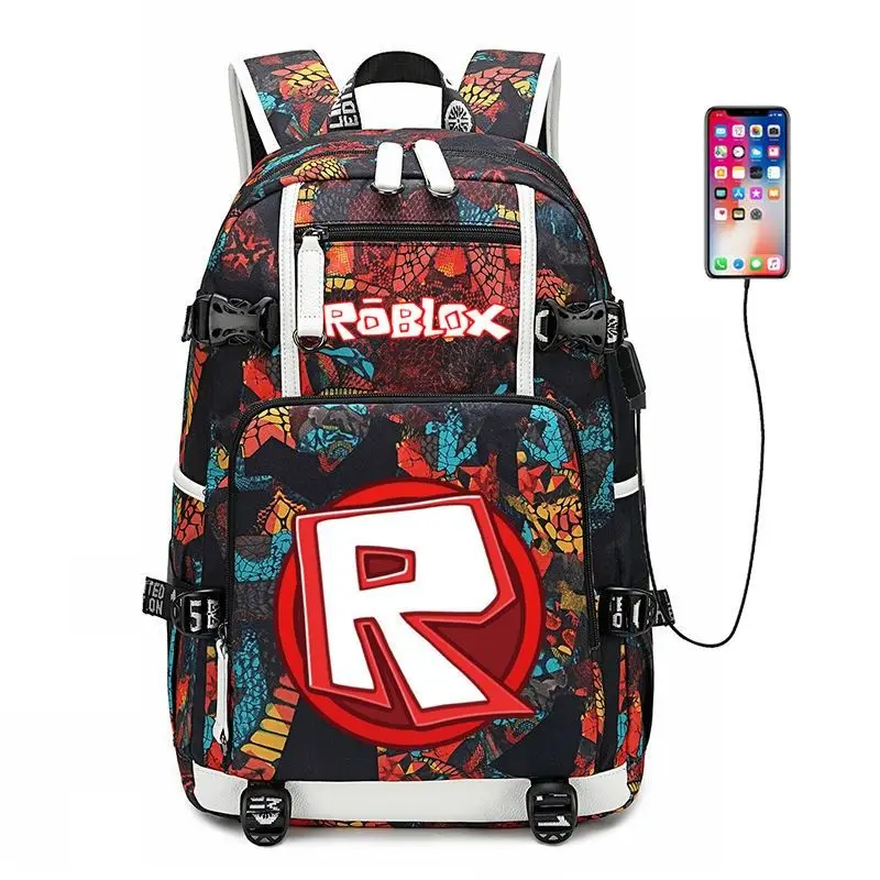 ROBLOX mochila periférica para el día de la nariz roja, mochila escolar para estudiantes, bolsa para computadora, regalo de cumpleaños para niñas y