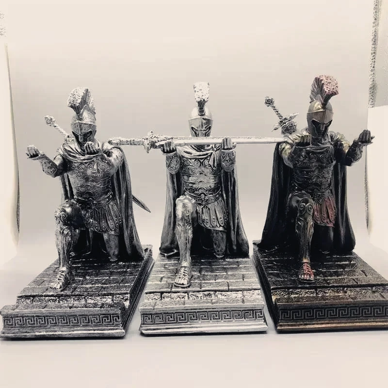 

New New Executive Knight Pen with Helmet Bronze Statue Pen Holder Armor Roman Knight Kneeling Pen Holder Mobile Phone Holder