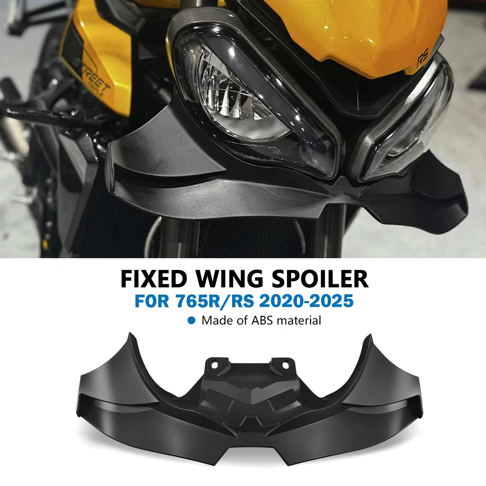

For Street Triple 765 R RS 765RS 2024 2020-2025 Motorcycle Aerodynamic Wing Front Spoiler Downforce Frontal Spoilers Winglet