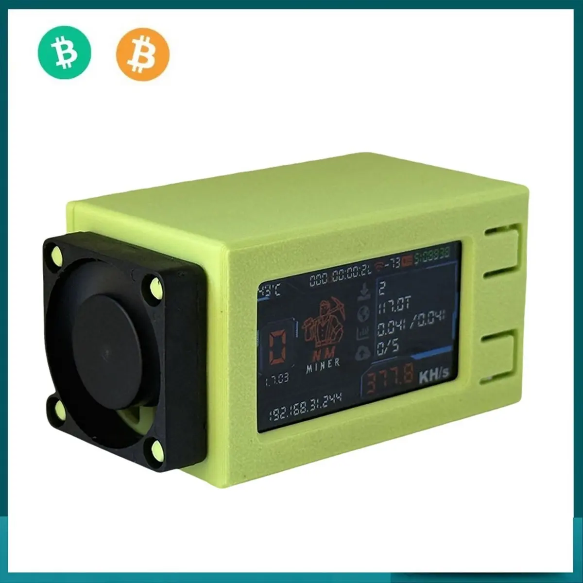 

lucky NMMiner Nerdminer V2 Pro Max 390KH/S BTC Solo Lottery Miner с охлаждающим вентилятором, криптомайнер для биткоинов, Nerd Miner