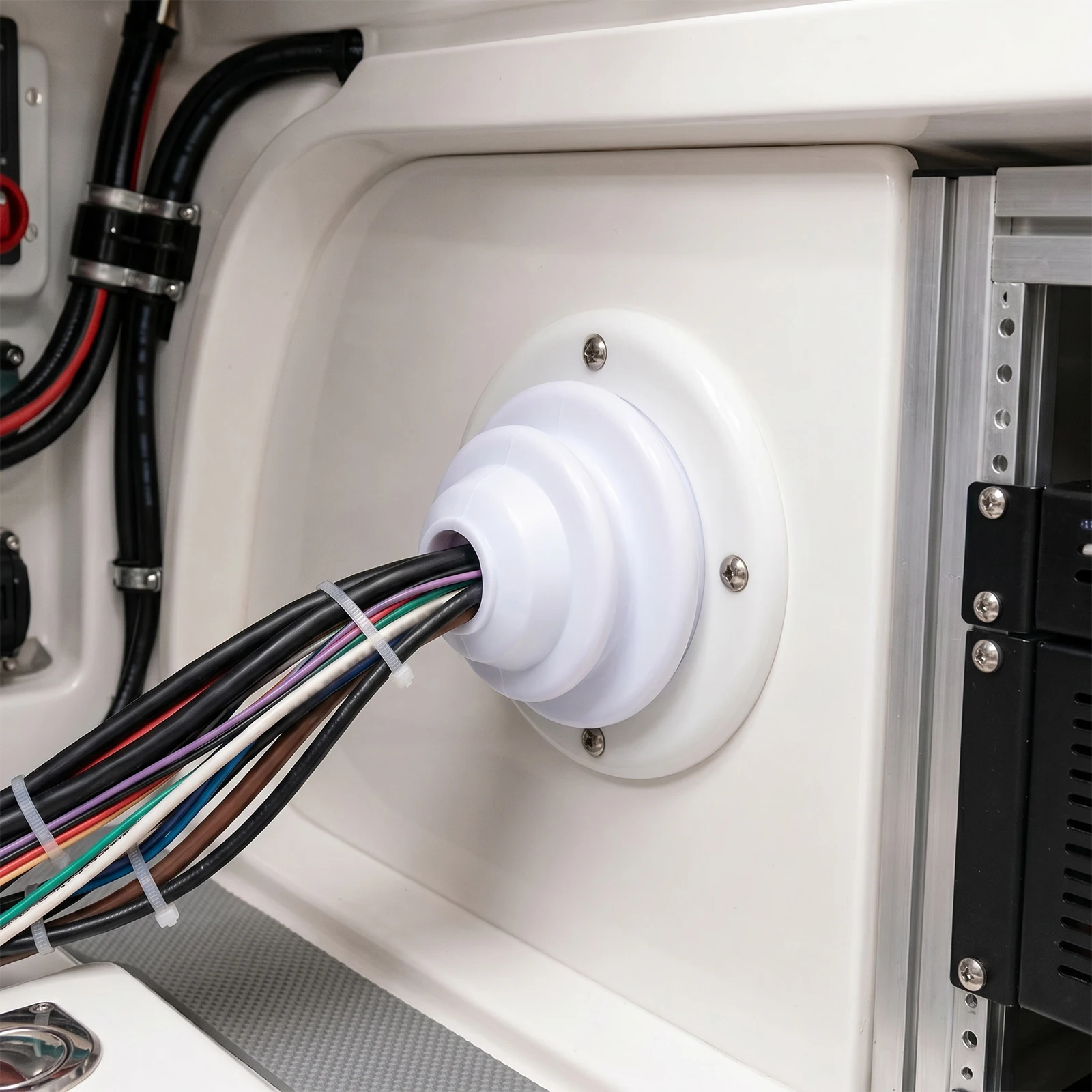 Wire Protection Sleeve with Pre-drilled Holes Heavy Duty Wire Grommet Yacht Cables Pass Through for Automotive Wire Protection