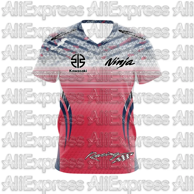 

MOTO 2025 Summer New Men's Motorcycle T-shirt Kawasaki Logo 3D Printed Casual Short Sleeve Breathable T-shirt Fashionable Trend