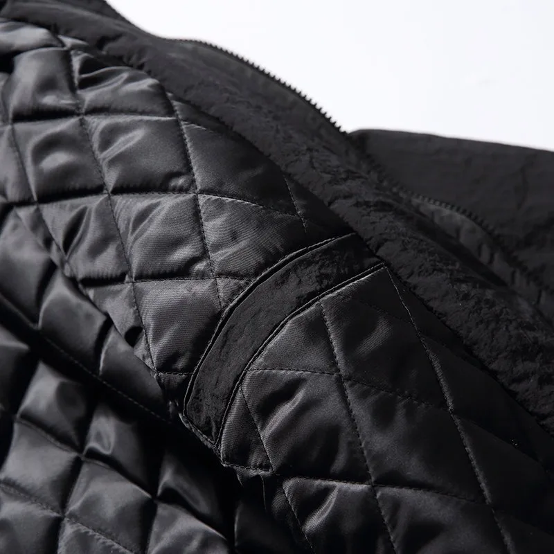 Japanese Retro Solid Color Stand Up Collar Loose Warm Casual Cotton Jacket Men's Winter New Irregular Pocket Cotton Coat