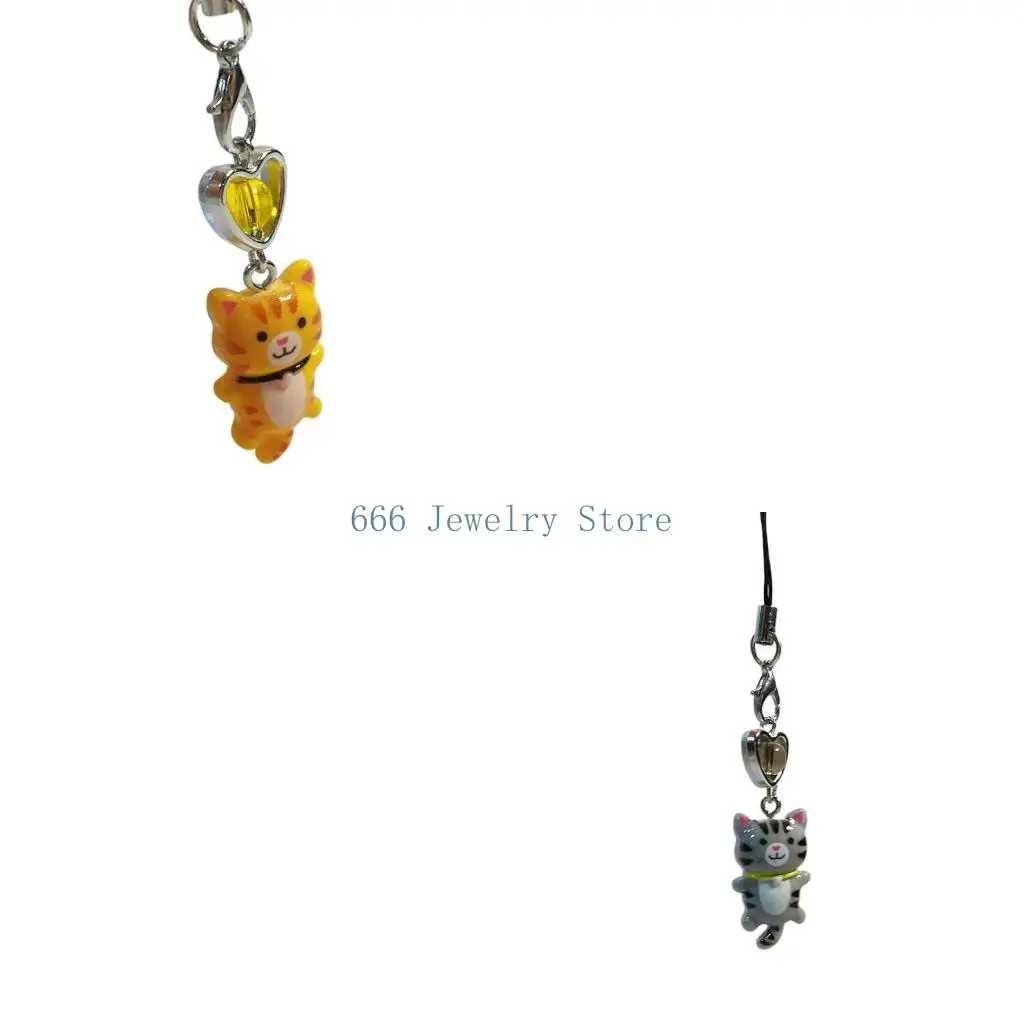 F2TD Lovely Pendant Phone Chain Strap Heart Charm Keychain Phone Lanyard Jewelry