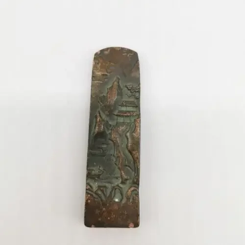 91MM Collect Chinese Bronze Ancient Mountains Rivers Landscape Seal Signet 177g