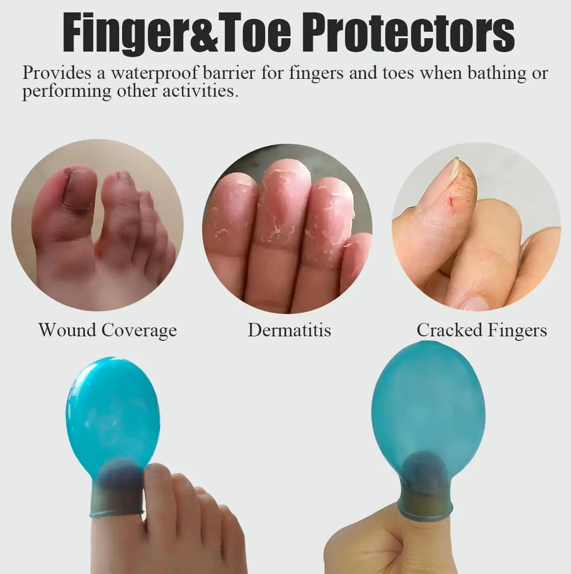 Silicone Finger Nail Waterproof Cover Soaking Foot Cover For Protecting Against Finger Cracking And Showering Home Use