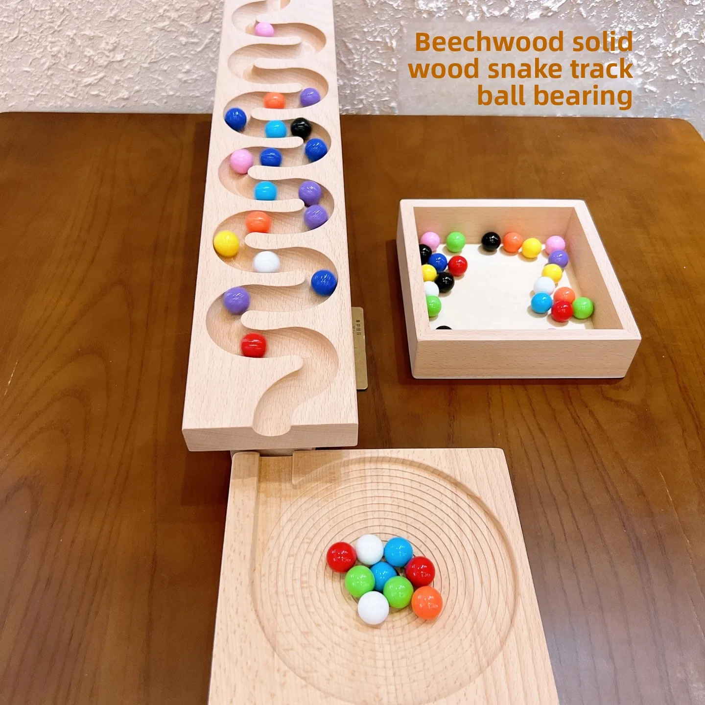 

Pure Elm Wood Snakelike Tra Building Blos Children's Assembly Ball Rolling Set Kindergarten Early Eon nce ...