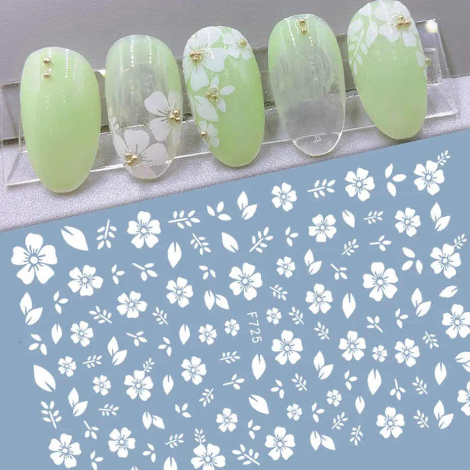 1PCS 3D Cherry Blossom Nail Decals Nail Stickers Flower Star Nail Accessories Nail Supplies DIY Adhesive Stickers