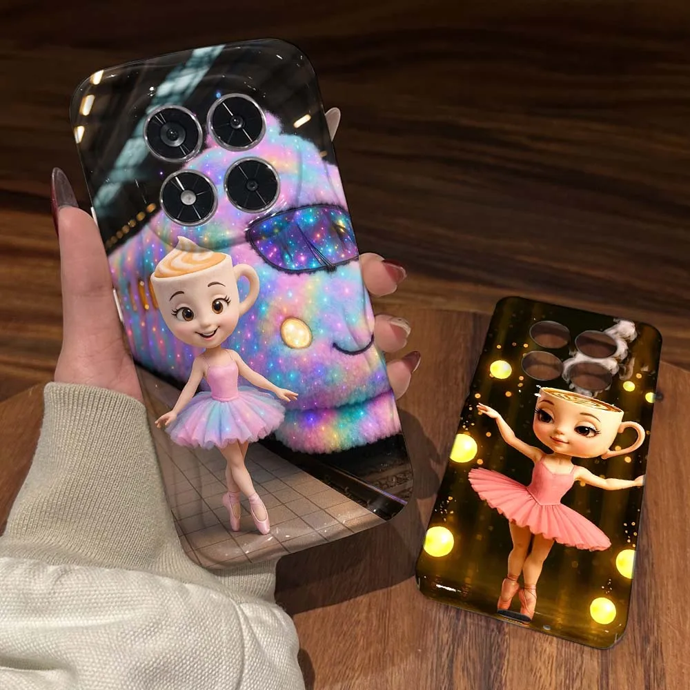 Capa de Celular Feilin Wave Oil Shell com Design de Dançarina de Anime para Redmi Note 15 14 13 12 12S 12T 11 11T 11S 10 10S SE Pro Plus 4G 5G