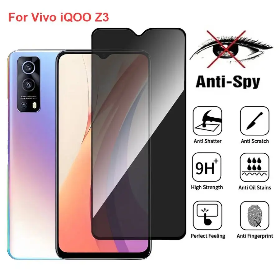 

Vivo Iqoo Z3 V2073A Anti Spy Privacy Tempered Glass Protector Compatible For Iqooz3 Full Cover Screen Phone Film