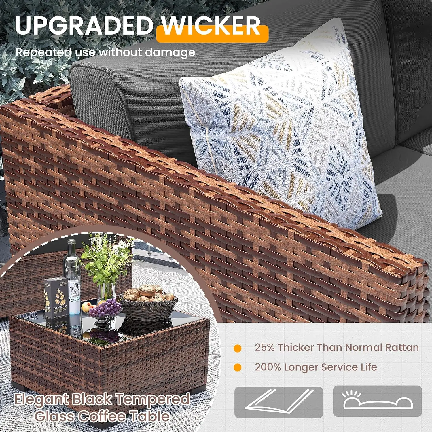 Mesa de conversación de 44'' c - Outdoor Furniture With Fire Pit Table reseña y precio