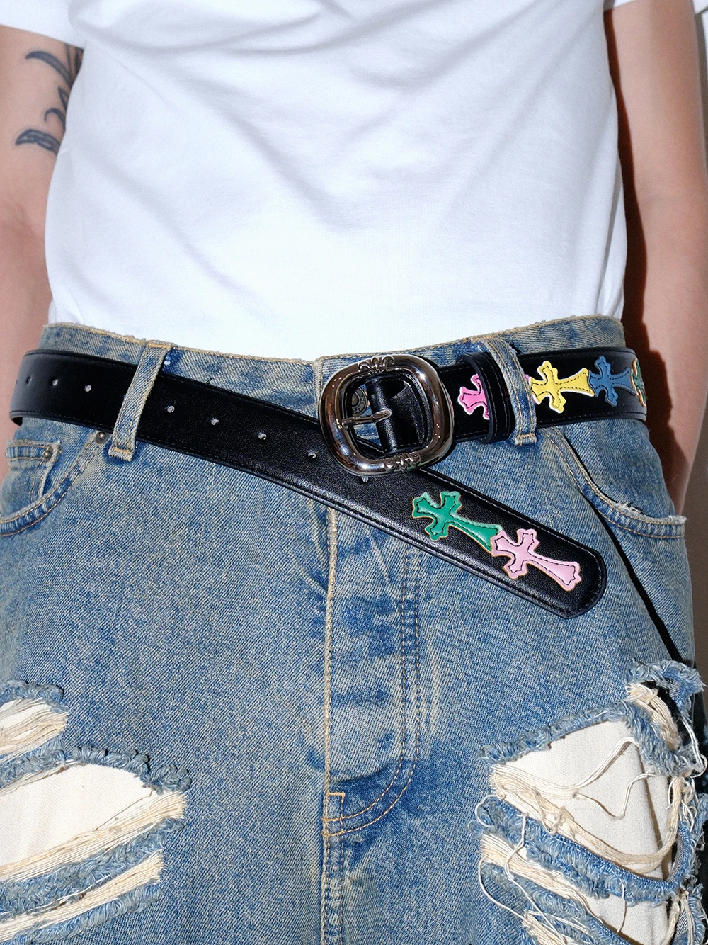 Darkblue Original Embossed Pattern Buckle Belt Men Women Style Retro Jeans High Sense Black Waist Belt Fashion Accessory